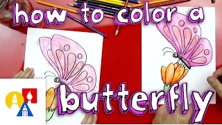How To Color A Butterfly With Watercolor Pencils