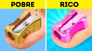 Desafio de Arte: Rico vs. Pobre 🏆 Habilidades malucas e truques de pintura | 123 GO! CHALLENGE