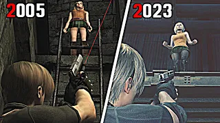 Ashley's Reaction to Leon's Stare - Resident Evil 2005 vs 2023