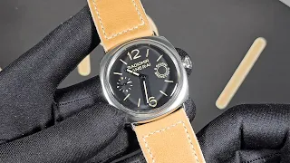 Handmade Tan 27/24 Panerai Leather Strap for Radiomir with Sewn Buckle option on PAM00992 8 Days 4K