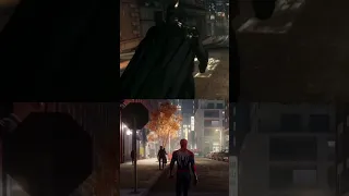 Batman Arkham Knight vs Marvel 's Spider-man : Gameplay Physics and Details Comparison #shorts