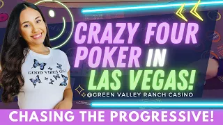 CRAZY FOUR POKER! 🖤 GAMBLING IN LAS VEGAS! CHASING A BIG PROGRESSIVE AT GVR CASINO! LET'S WIN!