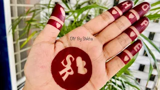 S R couple alphabet mehndi design using stickers and instant mehndi/ Neha fast cones / trick mehndi