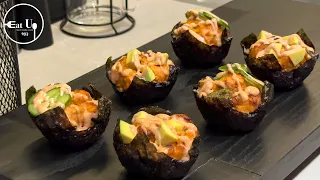 Air Fryer Delights | Salmon Sushi Cups Recipe