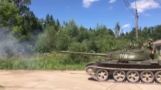 T55 tank shooting in moscow
