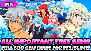 *IMPORTANT FREE GEM CHANGES!* GEM GUIDE: How To Get 600+ Gems For The Slime Collab (7DS Grand Cross)