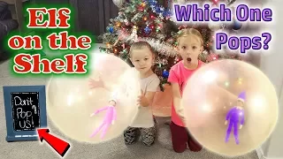 Purple & Pink Elf on the Shelf - Elves Caught in Giant Balloons! One POPS!!! Day 20