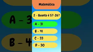 Quiz Matemática Número 2 🎯