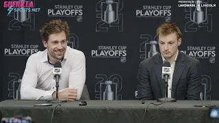 GAME 1 OT THRILLER | Miles Wood & Cale Makar Full Postgame Interview | Avalanche vs Stars