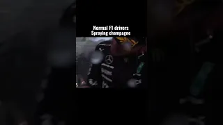 How Normal F1 Drivers Spray champagne vs ...... 🍾