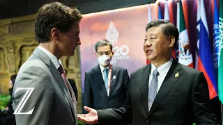 Chinas Staatschef Xi Jinping konfrontiert Justin Trudeau vor laufender Kamera