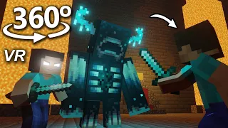 360° | Herobrine Fight POV - Minecraft Animation VR / 4K