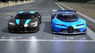 Bugatti Chiron Super Sport 300+ vs Bugatti Vision GT at Old SPA