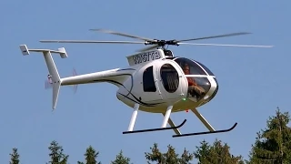 HUGHES 500 E GIANT RC SCALE MODEL ELECTRIC HELICOPTER FLIGHT DEMO / Turbine Meeting 2015