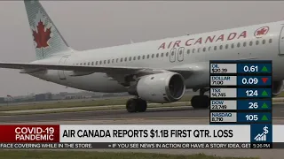 Air Canada reports staggering quarterly loss