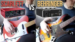 Focusrite Scarlett Solo (3rd Gen) vs Behringer U-Phoria UM2 | Guitar and Bass Examples