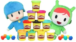 Pocoyo y nina español guarderia infantil: juegos y juguetes de plastilina play doh aprender colores