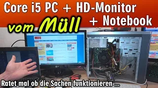 Core i5 PC ◾ HD-Monitor ◾ Notebook vom Müll ⭐ Ratet mal ob die Sachen funktionieren 🤔