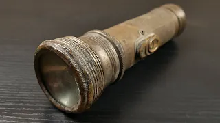 Restoration Of a Vintage Flashlight | Brass Electric Torch Restore