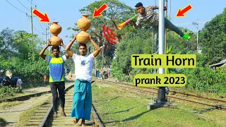 Update Viral Train Horn Funniest PRANK 2023 | Best Public Reaction PRANK | Must Watch PRANK..