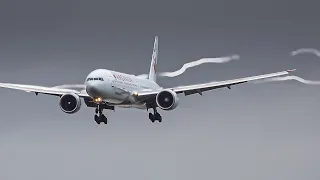 (4K) Bad Weather Spotting in Rain, Wind, & Sun | A380, 777, 787, A320, B737 | Vancouver YVR