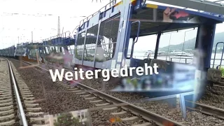 Weitergedreht: Entgleister Güterzug bei Rüdesheim