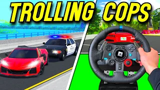 Roblox Roleplay - TROLLING COPS WITH A STEERING WHEEL!