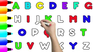 ABCDEFGHIJKLMNOPQRSTUVWXYZ /// How to Draw Alphabets A to Z Easy Step by Step for Kids & Toddlers.