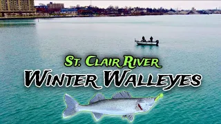 Mid-Winter Walleye Fishing the St. Clair River | BITTER COLD