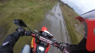 Honda XR 125 RAIN AND MUD l GoPro