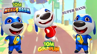 Talking Tom Gold Run vs Talking Tom Hero Dash Hank vs Super Hank Funny Running