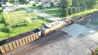UNION PACIFIC CLINTON SUB TRAINS and RAGBRAI ACTION! TONS of TRAINS and pedal bikes, DRONE VIEWS!
