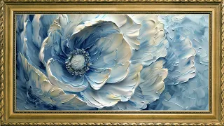 TEXTURED FLORAL FRAME TV ART | TV SCREENSAVER WALLPAPER BACKGROUND | OIL PAINTING ART | 4K |