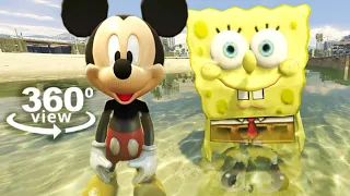 VR 360° Disney's Mickey Mouse vs. Spongebob Epic Battle