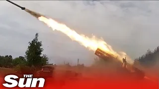 Russian armed forces unleash rocket launchers on Ukrainian targets