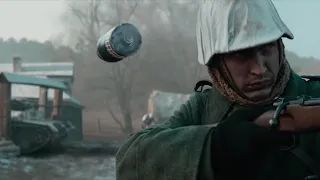 Slow Motion Battle Scene from Tank Movie, T-34 2018