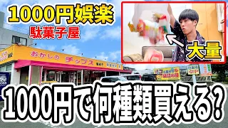 駄菓子を別々の種類で1000円分買ったら何種類買えるの?【爆買い】