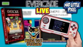 Evercade Retro Handheld Mega Cat Studios Cartridge Gameplay! Madlittlepixel Live Chat & Hangout!