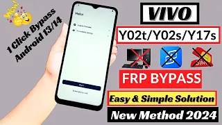 Vivo Y02t / Y02s / Y17s Frp Bypass Android 13 | Vivo (V2254) Google Account Bypass Without Pc 2024