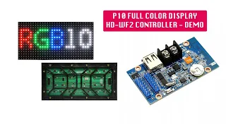 P10 LED Full Color RGB Display with HD-WF2 WIFI Controller #shorts