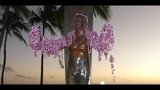 ВАИКИКИ, ПРИНЦЕССА И СЕРФИНГ. Waikiki bay Hawaii Oa'hu island. New Year 2024