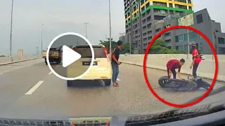 VIDEO Alza Tukar Lane Sampai Rider 'Terseret'