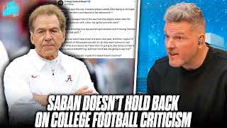 Nick Saban Gives BRUTALLY Honest Take On The State Of Modern College Football... | Pat McAfee Reacts