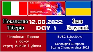 Іван Безуглий (Україна) – Нокаделло Тіберіо (Італія). Чемпіонат Європи з боксу серед юнаків і дівчат