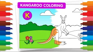 Animals ABC Coloring Fun: Kangaroo Comes Alive | Letter K