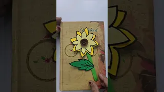 Cute sunflower book mark diy for kids | Easy flower bookmark #youtubepartner #bookmark #craft #diy