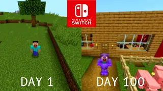 I spent 100 days in Minecraft, on Nintendo Switch.....