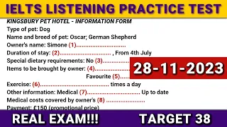 IELTS Listening Practice Test 2023 with Answers - 28/11/2023