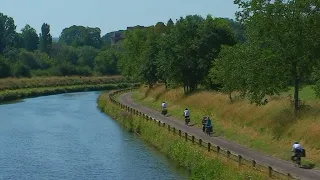 Bike riding along France's Saône River