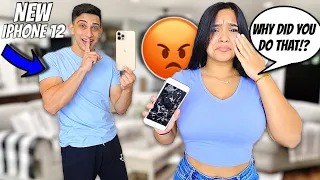 BREAKING Girlfriends Phone, Then Surprising Her With iPhone 12